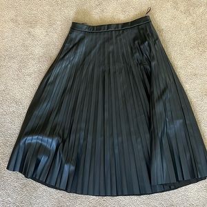 Midi leather skirt